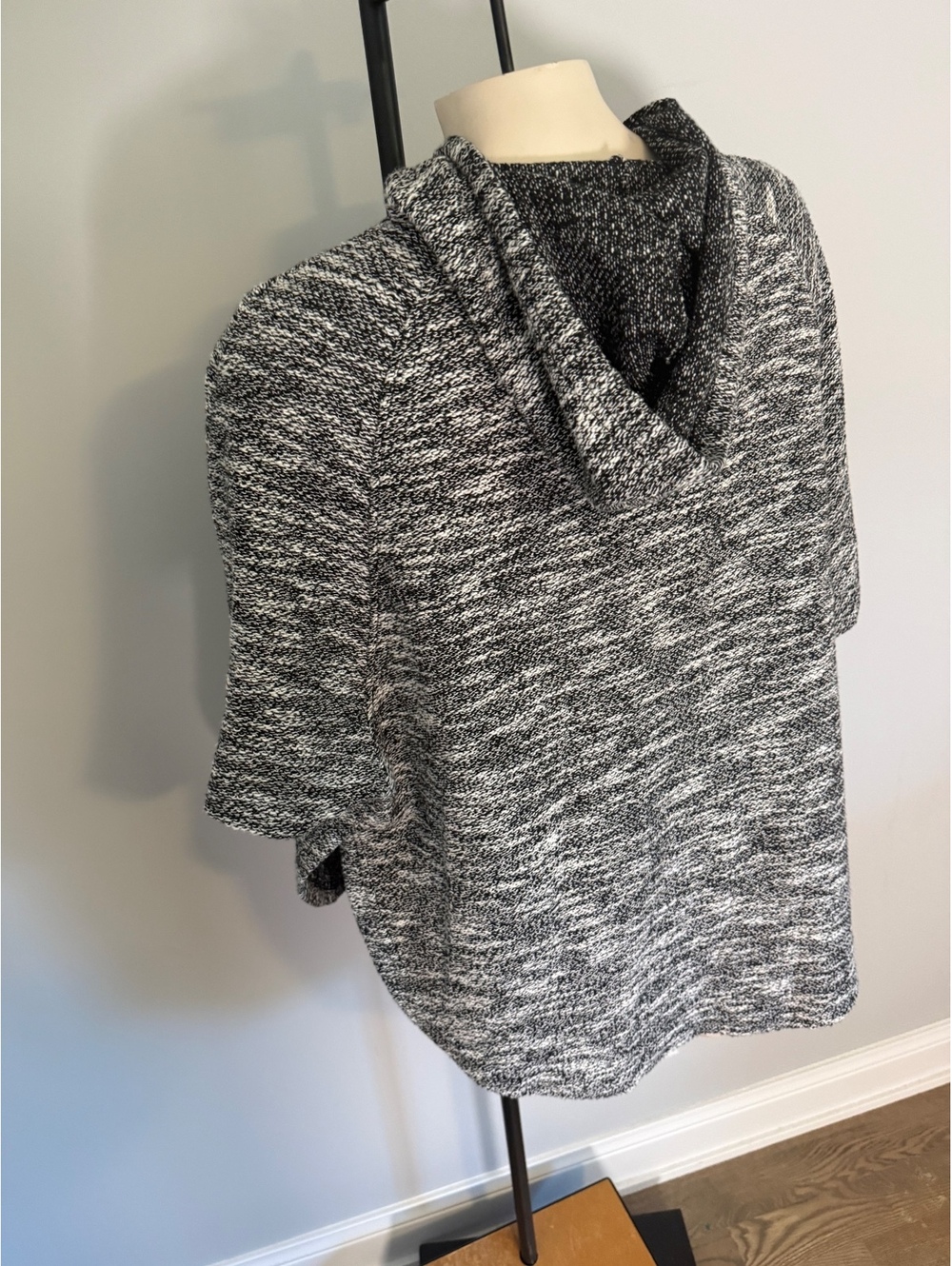Anne Klein Sport Black and White Marled Zip-Up Hoodie - Picture 11 of 11